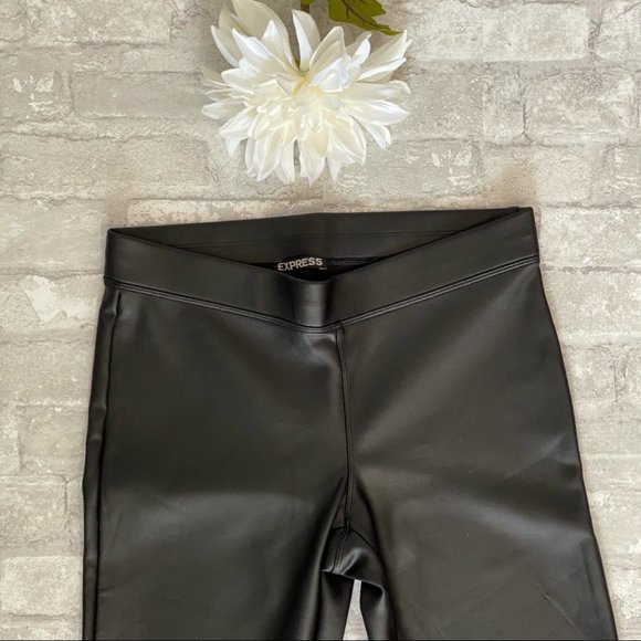 SOLD | 🔥SALE🔥 NWT Express Vegan Leather Black Ankle Tights **HOST PICK** - Picture 9 of 15